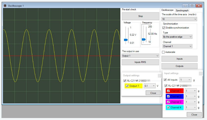 Sine dwell in the Pre-test diagnostics mode of RULA software